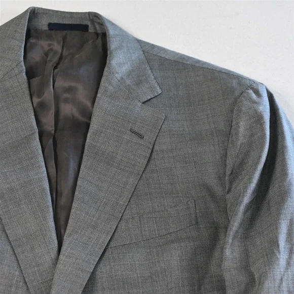 Lanvin 42R Gray Glenn Check 100% Wool 15 Faubourg Italy Blazer Jacket Sport Coat